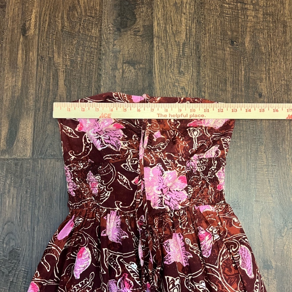 Free People Iris Halter Jumpsuit Size XS-S (NO SIZE TAG )Color Brown And Pink - Picture 9 of 14